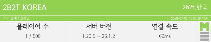 마인리스트가 제공하는 실시간 마인크래프트 서버 상태
