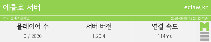 마인리스트가 제공하는 실시간 마인크래프트 서버 상태