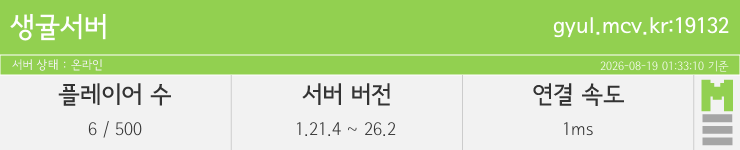 마인리스트가 제공하는 실시간 마인크래프트 서버 상태